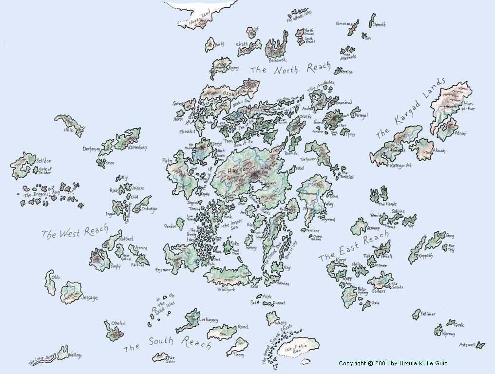 Climate Fiction - Ursula K. Le Guin map
