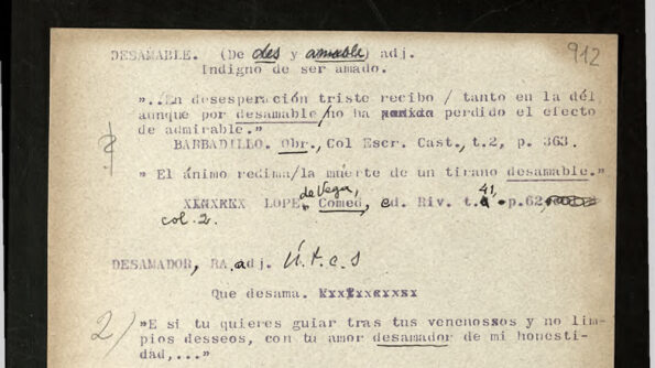 Documento antiguo con la palabra Desmancillar