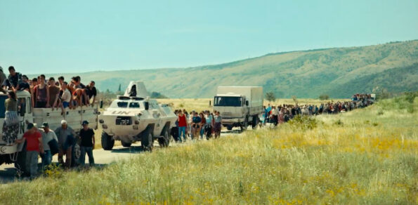 Balkan Kinoscope, fotograma quo vadis aida, salida de refugiados